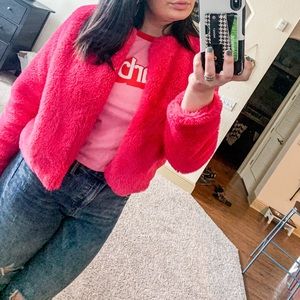 Target Pink Fur Jacket CLEARANCE